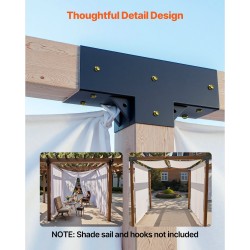 Pergolakannatin hiiliteräs 92x92 millimetriä neljä kappaletta T-muotoinen ulkokäyttöön