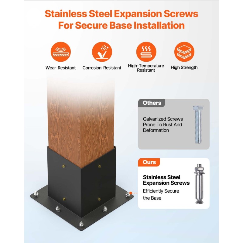 Pergolakulma ja jalustasarja 4x4 sisämitta 3,6x3,6 hiiliteräs 4 kpl