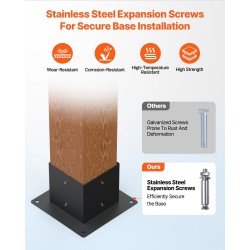 Pergolakiinnikesarja hiiliteräs sisämitat 9,1 x 9,1 cm 4 kulmarautaa 4 jalustaa