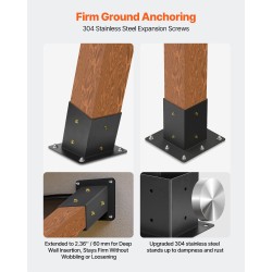 Pergolasarja hiiliteräs 92 x 92 mm 3 kpl tolppajaloilla ja seinäkiinnikkeillä ulkokäyttöön