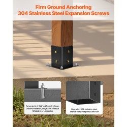 Pergolakulmakiinnikesarja 3-suuntainen hiiliteräs 92x92 mm 8 kpl ruuvit ja pylväiden jalustat