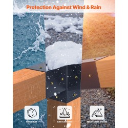 Pergolakulmakiinnikesarja 3-suuntainen hiiliteräs 92x92 mm 8 kpl ruuvit ja pylväiden jalustat