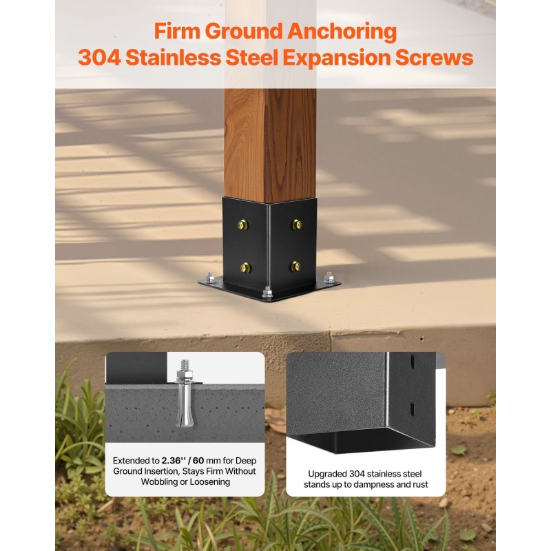 Pergolakannattimet hiiliterästä 92x92 mm tolppiin 14 kpl ulkokäyttöön