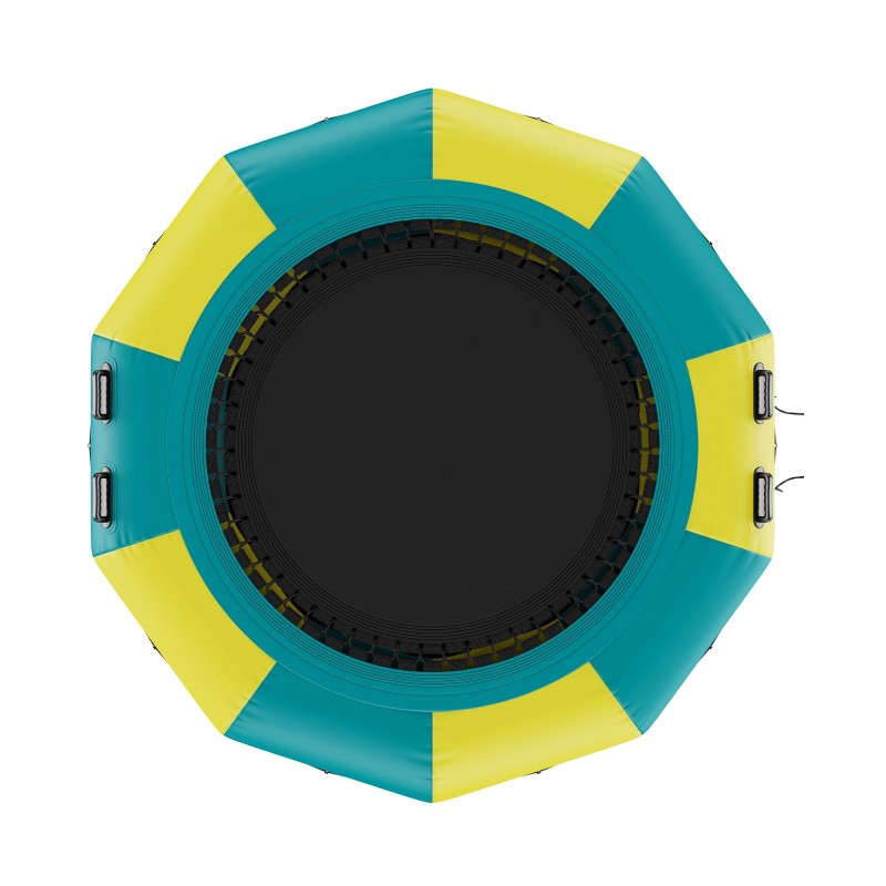 Puhallettava vesitrampoliini 3,1 m paksu PVC-kangas 3-portainen tikas 600 W ilmapumppu