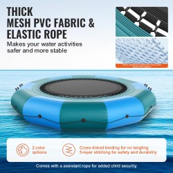 Ilmatäytteinen vesitrampoliini PVC-kangas 3,67-metrinen kolmiportaisella tikkaalla ja sähköpumpulla