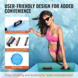 Ilmatäytteinen vesitrampoliini PVC-kangas 3,67-metrinen kolmiportaisella tikkaalla ja sähköpumpulla