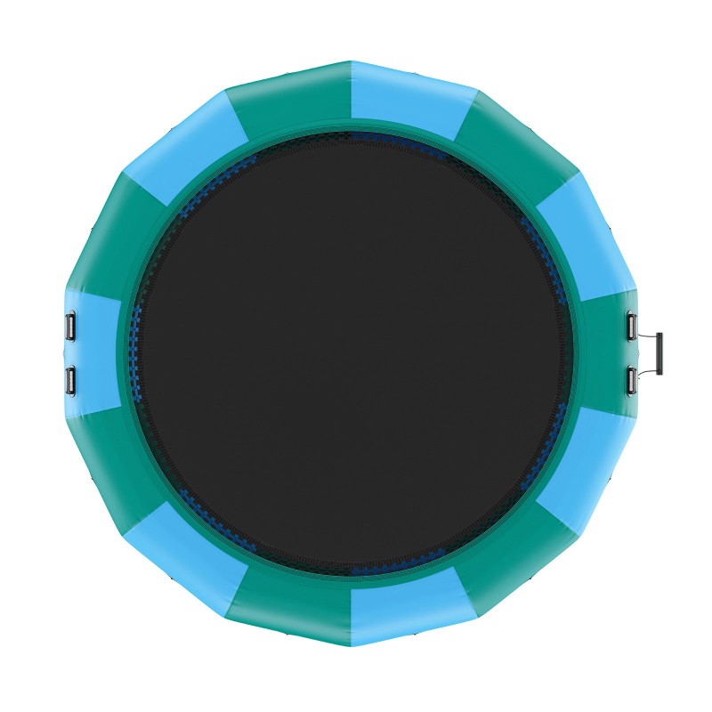 Ilmatäytteinen vesitrampoliini 4,7 m paksu PVC-kangas 3-portaiset tikkaat 600W sähköpumppu