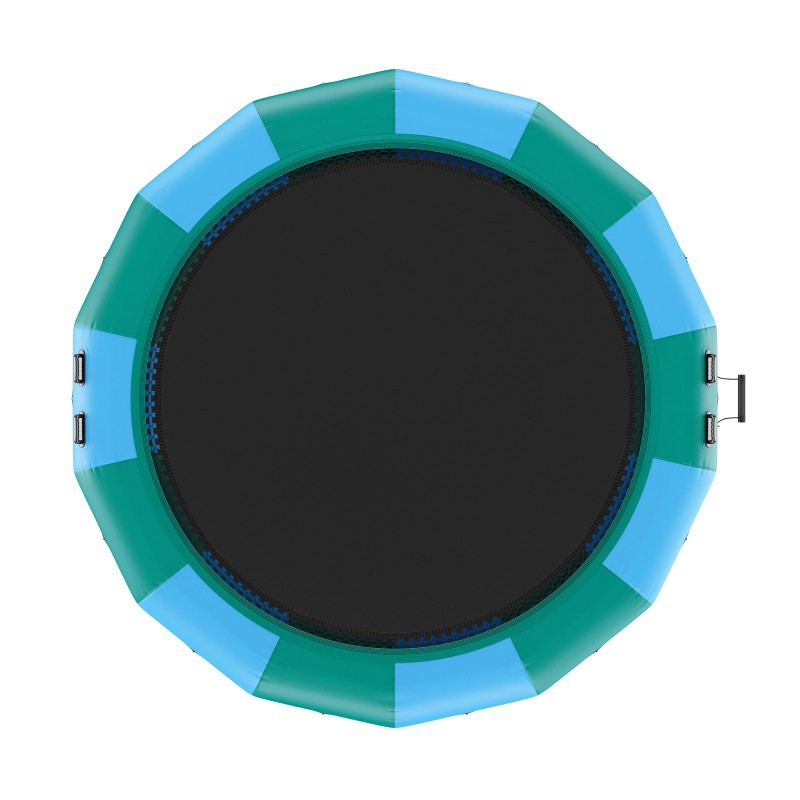 Ilmatäytteinen vesitrampoliini 4,7 m paksu PVC-kangas 3-portaiset tikkaat 600W sähköpumppu
