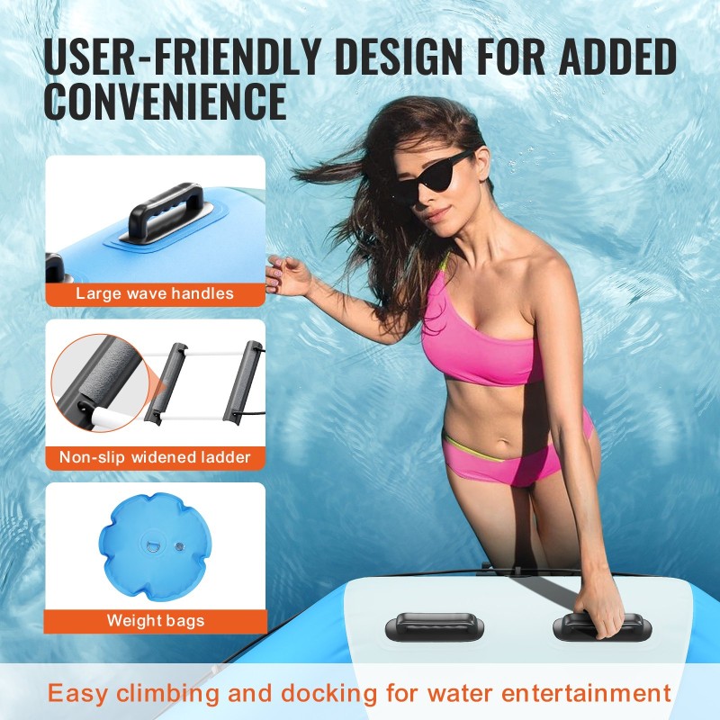 Ilmatäytteinen vesitrampoliini 10 jalan paksu PVC-kangas sisältää 3-portaiset tikkaat ja sähköilmapumpun