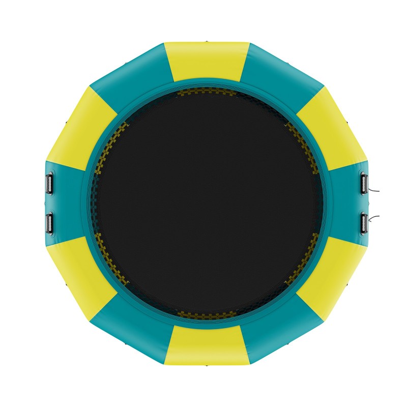 Kelluva vesitrampoliini 4,15 m paksusta PVC-kankaasta kolmiportaiset tikkaat sähköpumpulla