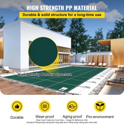 Uima-altaan turvapeite polypropeeniverkko 16 x 32 jalan upotettuun altaaseen vihreä