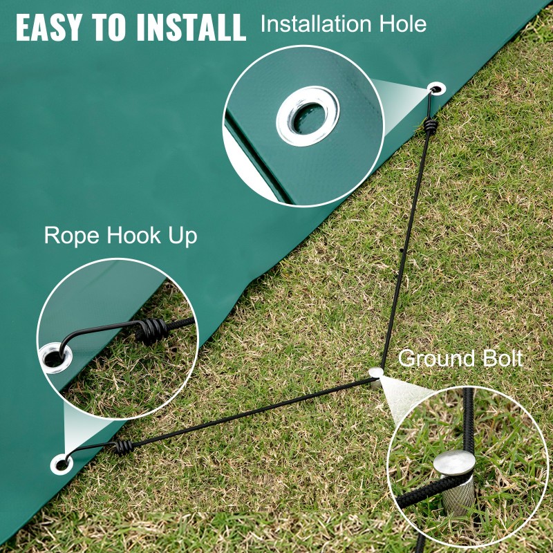 Uima-altaan turvapeite 650–680 g/m² PVC-muovi 3,5 x 6 m vihreä