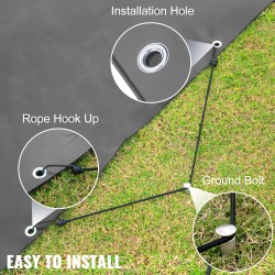 Uima-altaan turvapeite PVC-muovi 650–680 g/m² pyöreä 4 m hiilenvärinen maahan upotetulle