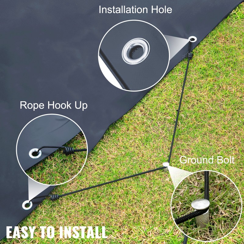 Allaspeite PVC 4x7 m suorakulmainen hiilenharmaa turvapeite