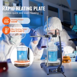 Kuumalevy magneettisekoittimella alumiinipinnalla 20 l 340 celsiusastetta 0–1500 kierrosta minuutissa 650 W