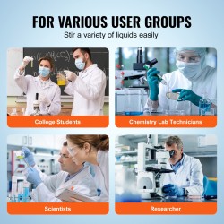 Magneettisekoittaja alumiinisekoituslevyllä 20 litran kapasiteetti 0–1500 kierrosta minuutissa nopeussäätönupilla