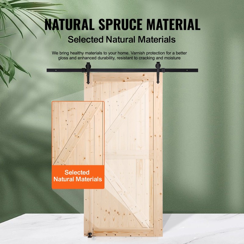 Liukuovi kuusipuinen ovilevy 1067 x 2134 mm asennussarjalla sisätiloihin