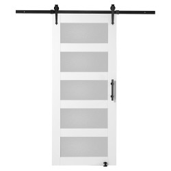 Liukuovisarja kuusipuulevy 36 x 84 tuumaa himmeä karkaistu lasi lattiaohjain ja kahva