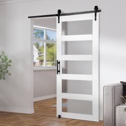 Puulasiliukuovi 1067x2134 mm kuusi huurrettu lasi asennussarja