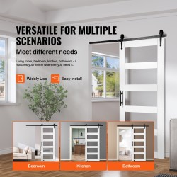 Puinen liukuovi 762×2134 mm kuusipuinen runko himmeä karkaistu lasi kiskosarja