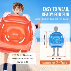 Täytettävät törmäyspallot 2 kpl 0,6 m 0,3 mm PVC lapsille ulkoleikkeihin