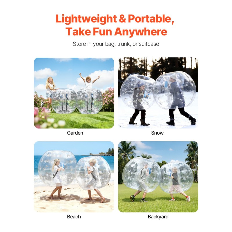 Täytettävät törmäyspallot 2 kpl 0,8 mm PVC halkaisija 1,2 m ulkokäyttöön