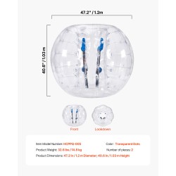 Täytettävät törmäyspallot 2 kpl 0,8 mm PVC halkaisija 1,2 m ulkokäyttöön