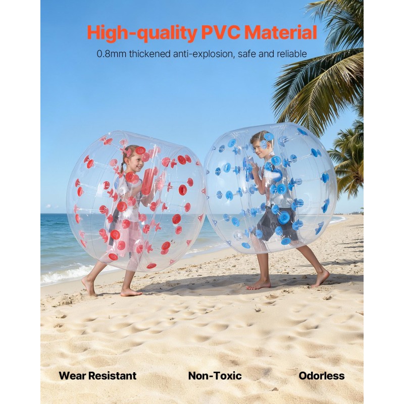 Ilmatäytteiset törmäyspallot 0,8mm PVC 2 kpl 1,2m halkaisija teini-ikäisille ja aikuisille