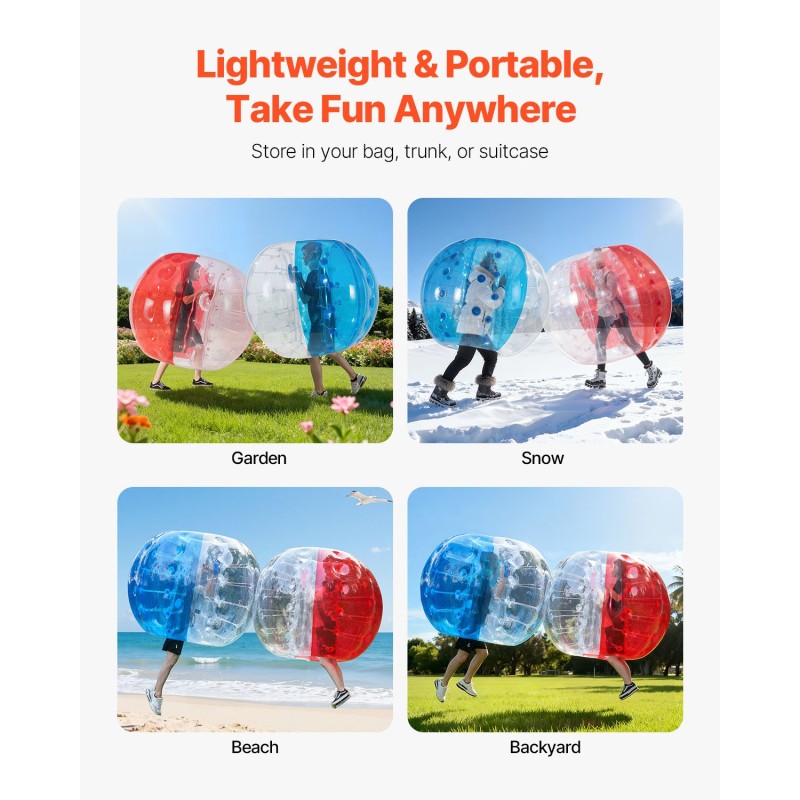 Täytettävät törmäyspallot 0,8 mm paksu PVC-materiaali 1,5 m 2 kpl ulkopeleihin