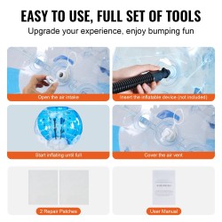 Ilmatäytettävä törmäyspallo 0,8 mm PVC 1 kpl 1,5 m halkaisija ulkokäyttöön