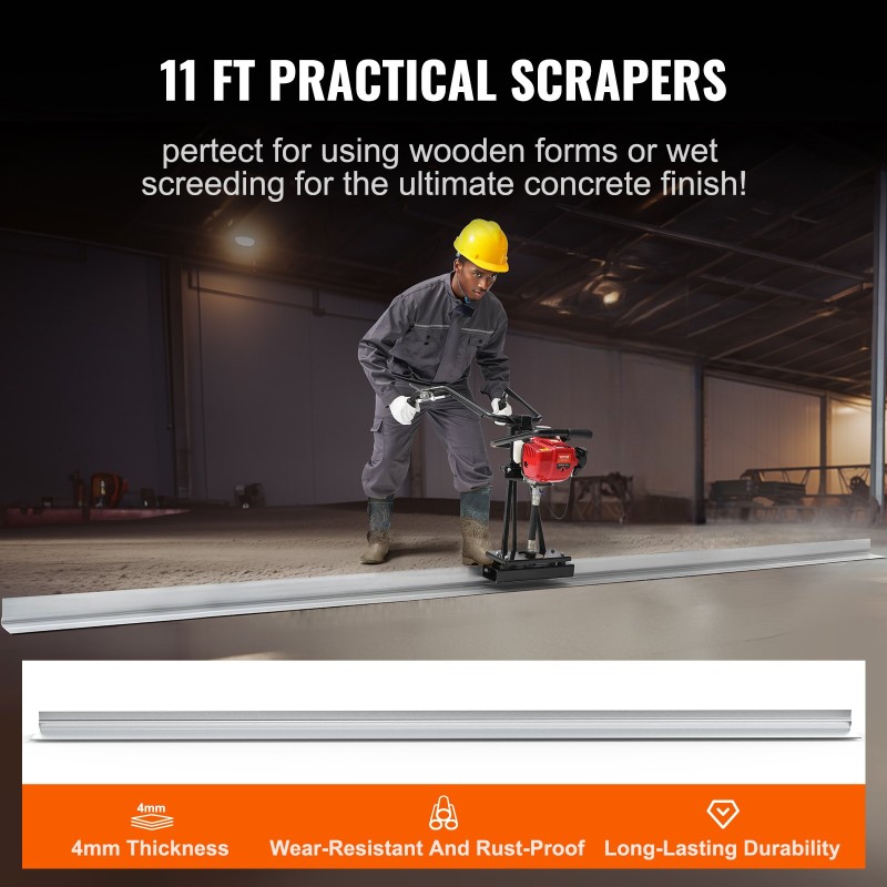 Bensiinikäyttöinen betonitasoitin 3370 mm alumiininen suorareunainen lauta 4-tahtinen moottori 6500 kierrosta minuutissa