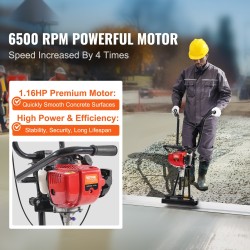 Bensiinikäyttöinen betonitasain 1830 mm alumiinilasta säädettävillä kahvoilla