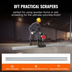 Bensiinikäyttöinen betonijyrsin 2445 millimetriä alumiininen suorareunalaatta 6500 kierrosta minuutissa säädettävä kahva