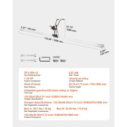 Bensiinikäyttöinen betonitasoitin kolmesataakuusikymmentäkuusi senttimetriä alumiinilautalla teräsrungolla nelitahtisella