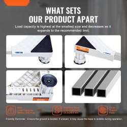 Säädettävä laitetaso pesukoneelle kuivausrummulle jääkaapille polypropeeni ja ruostumaton teräs 414–691 mm