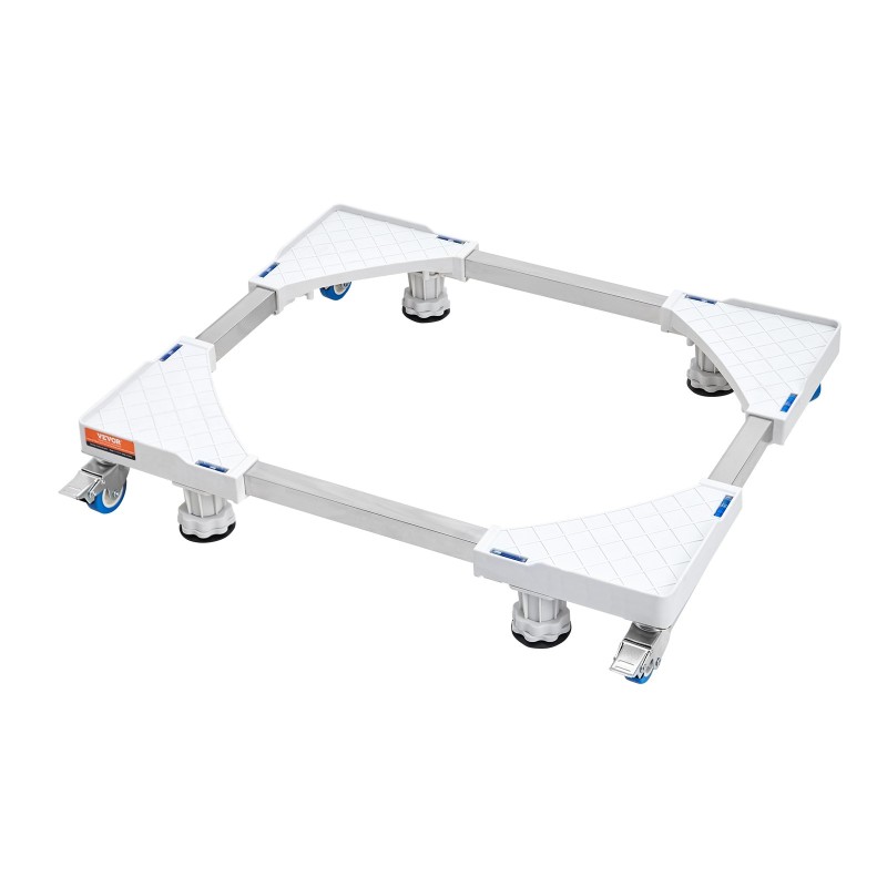 Säädettävä pesukone- ja jääkaappialusta 414–691 mm ruostumatonta terästä pyörillä