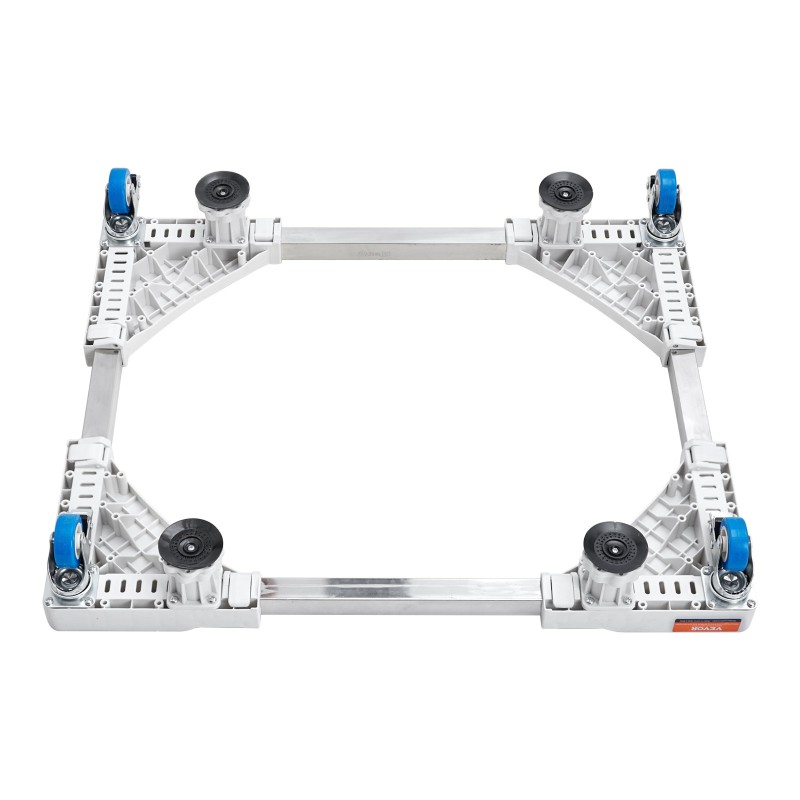 Säädettävä pesukone- ja jääkaappialusta 414–691 mm ruostumatonta terästä pyörillä