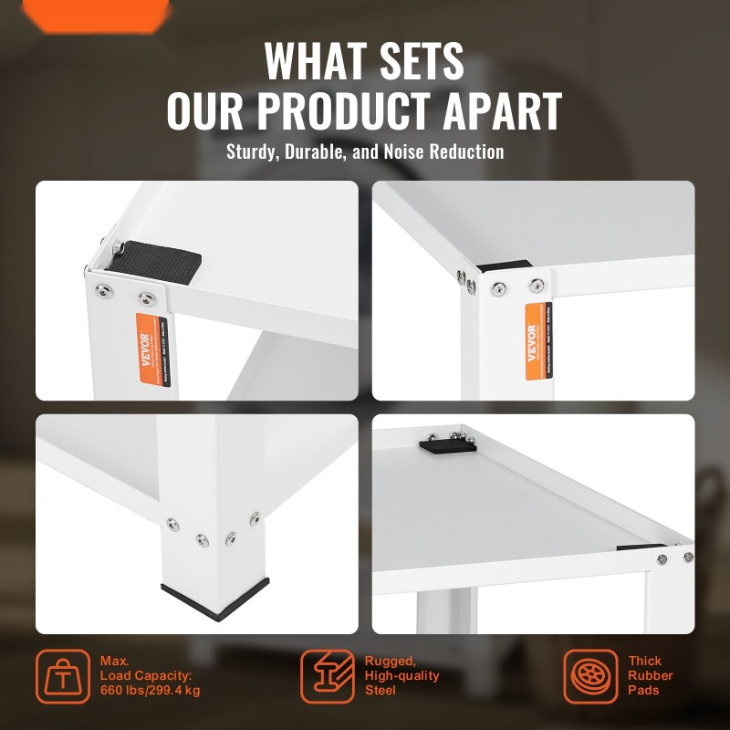 Koroketeline pesukoneille ja kuivausrummuille kylmävalssattu teräs 406 mm nostokorkeus säilytyshylly 299 kg