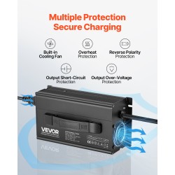 36V LiFePO4-laturi 18A 43.8V alumiiniseoskotelo Anderson-liitin 0V-aktivointi veneisiin ja matkailuautoihin