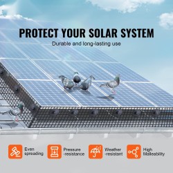 Aurinkopaneelien suojaverkko kylmägalvanoitu teräslanka PVC-pinnoite 20 rullaa 3048 cm 12,7 mm