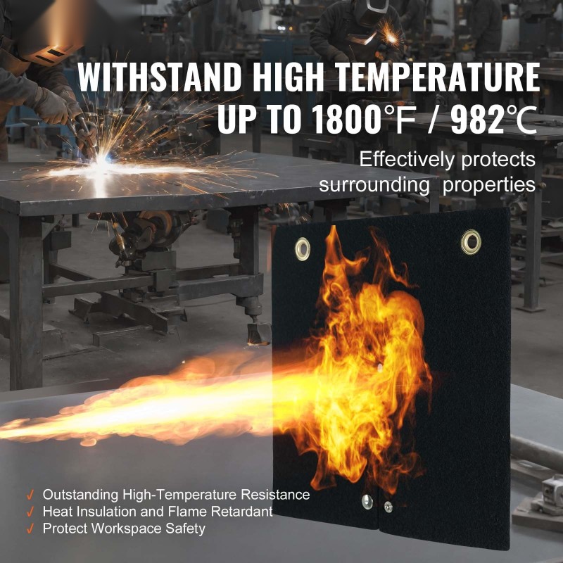 Hitsaussuojahuopa hiilikuituinen 305x305 mm 3 mm 982°C putkille metallirenkailla