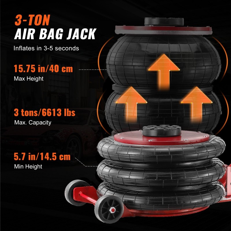 Korin oikaisulaite teräs kuuden tonnin vetovoima kolmen tonnin ilmatyynynostin hydraulinen jalkapumppu