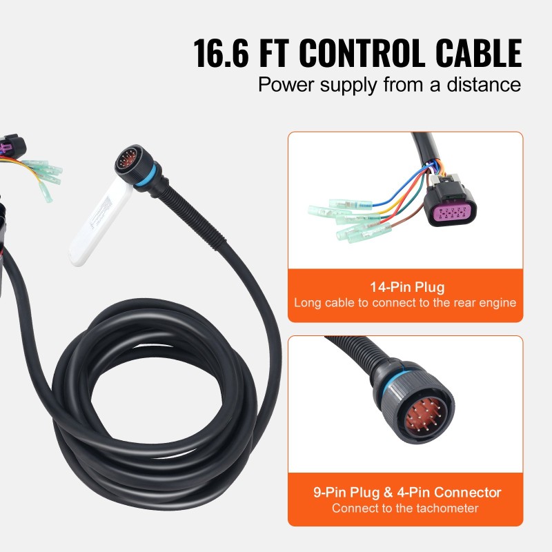 Sivukiinnitteinen kaukohallintalaatikko alumiiniseos Mercury PT 4-tahti perän kallistuksen kytkin 14-napainen johtosarja