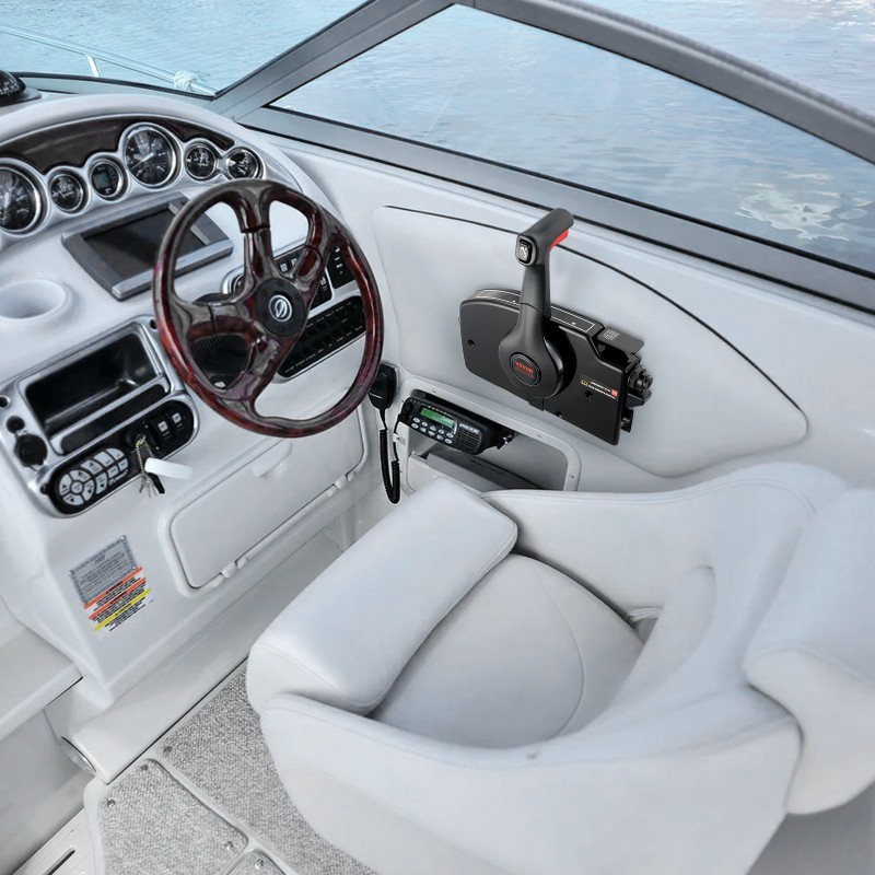 Sivulle asennettava perämoottorin kauko-ohjauslaatikko Mercury PT 2-tahtinen trimmikytkimellä turvavaijerilla 16,3 jalkaa