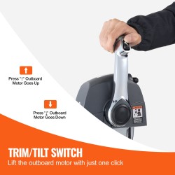 Veneen yläasenteinen kaasun kaukosäätölaatikko alumiiniseos trimmikytkimellä turvahihnalla Evanruder Johnson -perämoottoreille