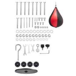 Vapaasti seisova hiiliteräksinen nyrkkeilysäkin ja nopeuspallon teline säädettävällä korkeudella