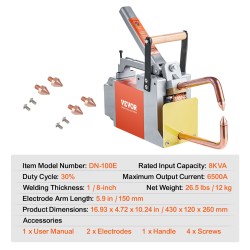 Pistehitsauslaite kannettava 1/8-tuumainen noin 3 mm 8KVA hiiliteräs ruostumaton teräs ja alumiinilevyille