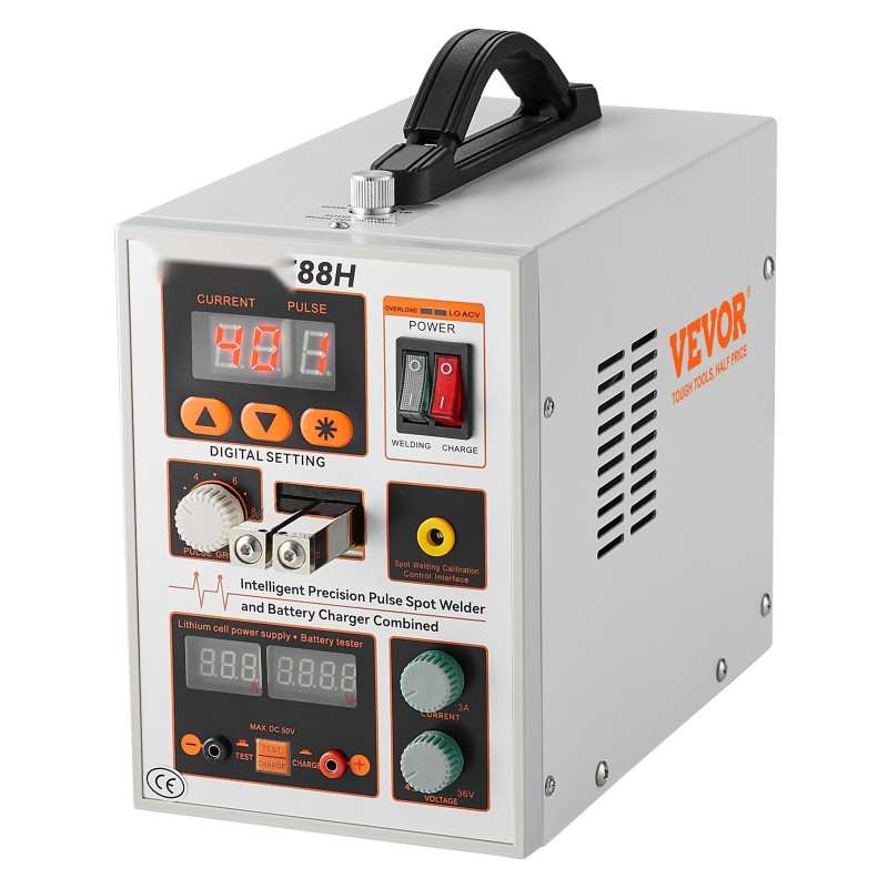 Akkupistehitsauslaite ja akkulaturi 2.8kW 0.15mm puhtaalle nikkelille 18650 14500