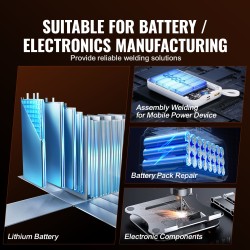 Pistehitsauslaite 2,8 kW pulssi säädettävä 200–700 g paine 0,12 mm puhtaalle nikkelille
