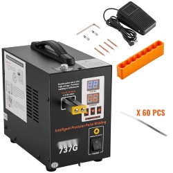 Pistehitsauslaite 2,8 kW pulssi säädettävä 200–700 g paine 0,12 mm puhtaalle nikkelille